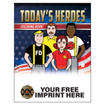 Imprinted Today's Heroes Coloring Book - Full Color Serving Cross