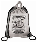 Imprinted White Drawstring Backpacks - Halloween Pumpkin