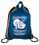 Imprinted Blue Drawstring Backpacks - Halloween Pumpkin