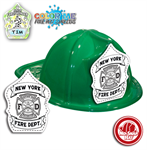 Custom Color Me Maltese Cross on Green Fire Hat