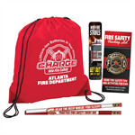Imprinted Red Cinch Backpack Kit - 2025 Theme