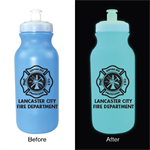 Custom Blue 20oz Glow Bike Bottle - Malt. Cross