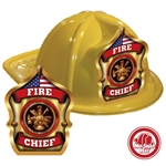Stock Yellow Jr, Fire Chief Hat - Scramble Shield