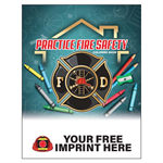 Imprinted Practice Fire Safety Coloring Book - Full Color Fire Truck