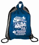 Custom Blue Drawstring Backpacks/Station