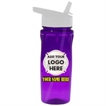 Custom 18oz. Flip Lid Bottle w/ Full Color Imprint - Purple