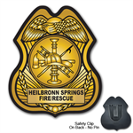 Custom Full Color Plastic Badge - Gold Eagle
