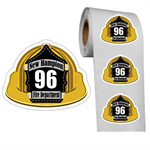 Custom Roll Stickers - Yellow Fire Hat