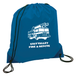 Imprinted Blue Cinch Backpack - Fire Truck