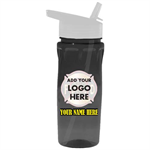 Custom 18oz. Flip Lid Bottle w/ Full Color Imprint - Smoke