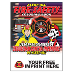 Imprinted Alert-All Bilingual Coloring Book -Full Color Fire Truck