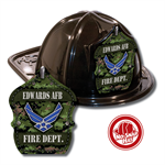 Custom Green Air Force Logo in Black Fire Hat