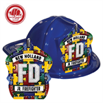 Custom Fire Hats - Blue - Autism Awareness Puzzle Shield