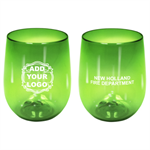 Custom 12 oz Plastic Stemless Cup - Green