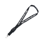 Imprinted 1^ Black Lanyard w/ Breakaway
