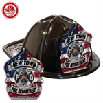 Custom Black Fire Hat with Americana Shield