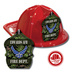 Custom Green Air Force Logo in Red Fire Hat
