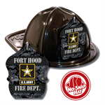 Custom Gray Army Logo in Black Fire Hat