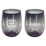 Custom 12 oz Plastic Stemless Cup - Smoke