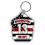 <!--3-->Custom Vinyl Shield Key Tag- Red Line