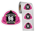 Custom Roll Stickers - Pink Fire Hat