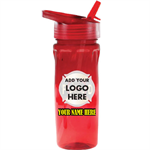 Custom 18oz. Flip Lid Bottle w/ Full Color Imprint - Red
