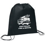 Custom Black Cinch Backpack w/ Fire Truck