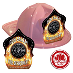 Custom Pink Hat w/ Maltese Cross and Flames Shield