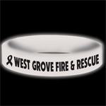 CUSTOM GLOW AWARENESS BAND - WHITE - RIBBON