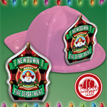 Imp. Pink Fire Hat- Happy Holiday Shield