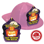 Custom Pumpkin Halloween Design in Pink Fire Hat