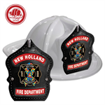 Custom Fire Hats - White - Autism Awareness Ribbon Shield