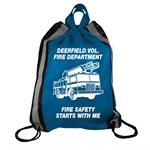 Blue Drawstring Backpack - Fire Truck