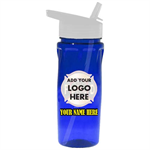 Custom 18oz. Flip Lid Bottle w/ Full Color Imprint - Blue