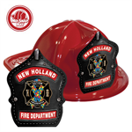Custom Fire Hats - Red - Autism Awareness Ribbon Shield