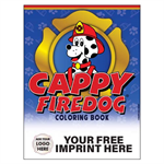 Imprinted Cappy Firedog Coloring Activity Book - Full Color Custom Logo