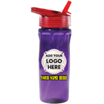 Custom 18oz. Flip Lid Bottle w/ Full Color Imprint - Purple