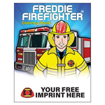 Imprinted Freddie Firefighter Coloring Book - Full Color Fire Truck
