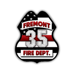 Custom Full Color Plastic Badge - Thin Red Line