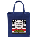 Custom Full-Color Tote Bag w/ Damond Plate Flag - Blue