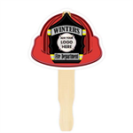 Custom Red Fire Hat Hand Fan - Custom Logo
