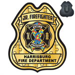 Custom Full Color Plastic Badge - Autism Awareness Ribbon