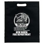 Imprinted Black Non-Woven 13^ x 15^ Grab Bags