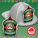 Imp. White Fire Hat- Happy Holiday Shield