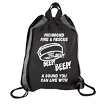 Blac Drawstring Backpacks - Smoke Alarm