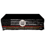 Custom - 6 ' Tablecloth - Flag Red Line with Custom Logo