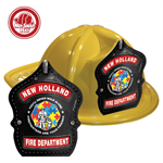 Custom Fire Hats - Yellow - Autism Awareness Firefighter Shield