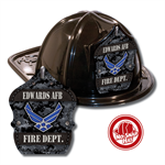 Custom Gray Air Force Logo in Black Fire Hat