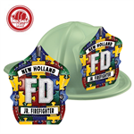 Custom Fire Hats - Glow in the Dark - Autism Awareness Puzzle Logo