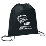 Imprinted Black Cinch Backpack - Smoke Alarm
